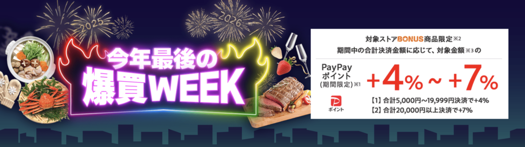 今年最後の爆買いWEEKバナー